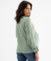 Blouse de grossesse manches longues en gaze de coton